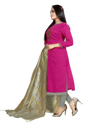 Pink Embroidered Cotton Salwar 2