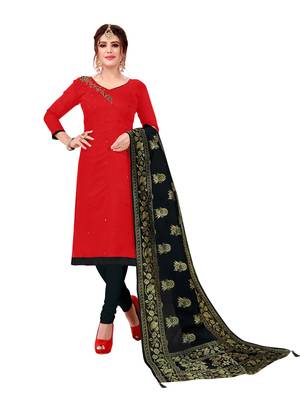 Red Embroidered Cotton Salwar 1