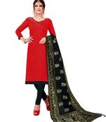 Red Embroidered Cotton Salwar