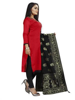 Red Embroidered Cotton Salwar 2