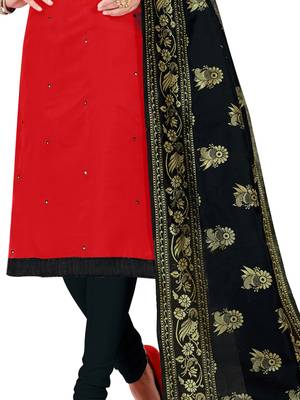 Red Embroidered Cotton Salwar 4