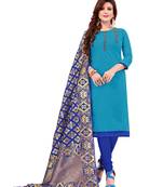 Sky-Blue Embroidered Cotton Salwar