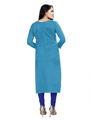 Sky-Blue Embroidered Cotton Salwar 3
