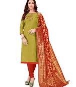 Green Embroidered Cotton Salwar