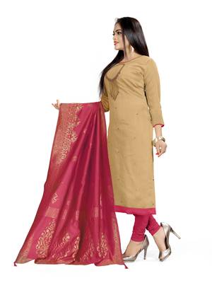 Beige Embroidered Cotton Salwar 2
