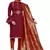 Maroon Embroidered Cotton Salwar