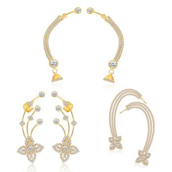 Gold diamond ear-cuffs 1