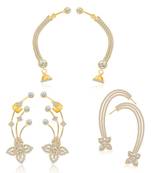 Gold diamond ear-cuffs