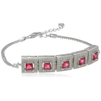 Red cubic zirconia bracelets 1