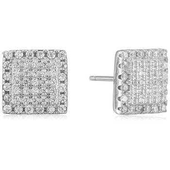 Silver cubic zirconia earrings 1