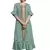 Sea-Green Embroidered Crepe Ethnic-Kurtis