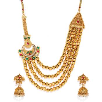 Gold pearl necklace-sets 1