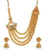 Gold pearl necklace-sets