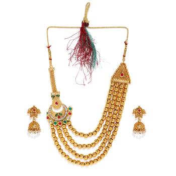 Gold pearl necklace-sets 2