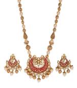 Gold pearl necklace-sets