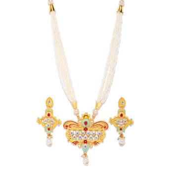 Gold pearl necklace-sets 1