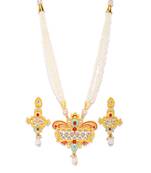 Gold pearl necklace-sets