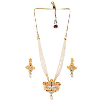 Gold pearl necklace-sets 2