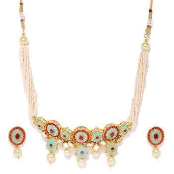 Gold pearl necklace-sets 1