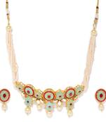 Gold pearl necklace-sets
