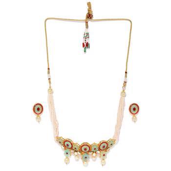 Gold pearl necklace-sets 2