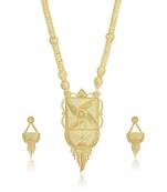 Gold pearl necklace-sets