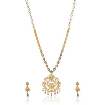 Gold pearl necklace-sets 1