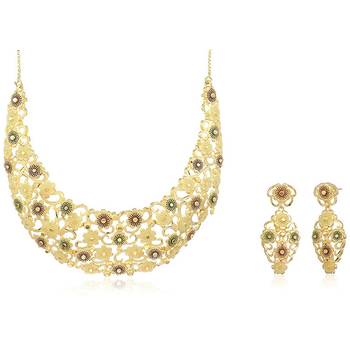 Gold pearl necklace-sets 1