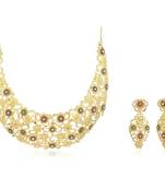 Gold pearl necklace-sets