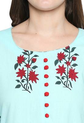 Blue Printed Cotton Palazzo Kurta 4