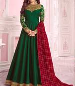 Green embroidered silk salwar