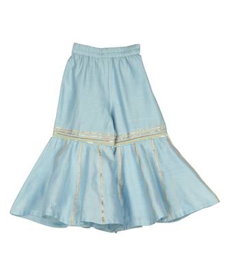 Elegant Sharara with Attached Jacket Top - Hue of Blue 3