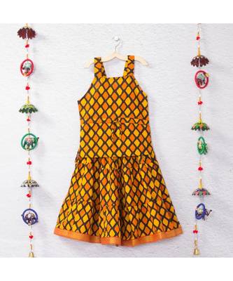 Printed Yellow And Rust Lehenga With Printed Choli 2