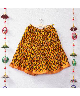 Printed Yellow And Rust Lehenga With Printed Choli 3