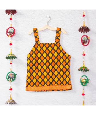 Printed Yellow And Rust Lehenga With Printed Choli 4
