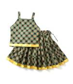 Printed Black Lehenga With Printed Choli