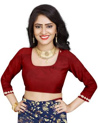Dark blue printed lycra saree with blouse 5