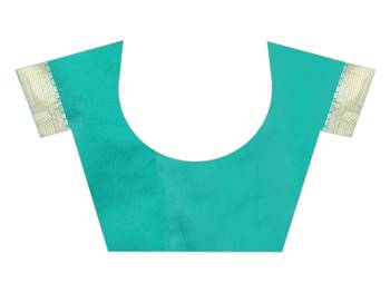 Sea Green Woven Banarasi Saree With Blouse 5