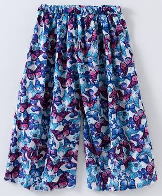 Butterfly Printed Palazzo With A Pink Top And Attached Sleeves 3