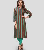 Multicolour Printed Rayon Straight Kurti