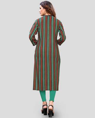 Multicolour Printed Rayon Straight Kurti 2