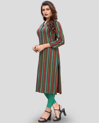 Multicolour Printed Rayon Straight Kurti 3