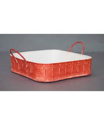 Red Embossed Basket cum Organiser 1