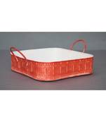 Red Embossed Basket cum Organiser