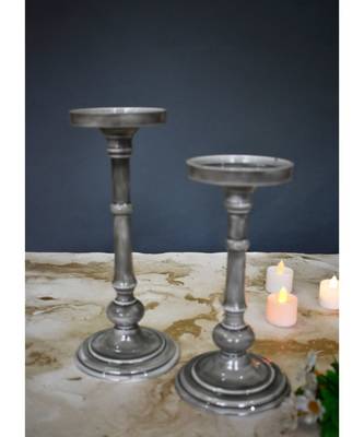 Grey Candle Holder Set 1