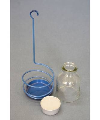 Blue Spiral Tea light Holder cum Candle Stand 2