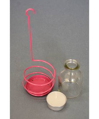Pink Spiral Tea light Holder cum Candle Stand 2