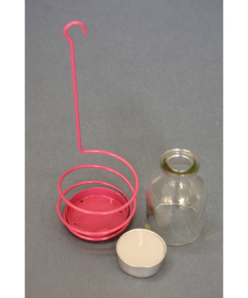 Pink Spiral Tea light Holder cum Candle Stand