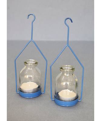 Hanginh Hut Tea light Holder- Blue 2