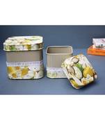 Decoupage Metal Storage Square Boxes cum Containers
